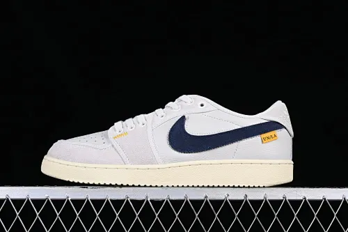 All categories Air Jordan Jordan series basketball shoes Air Jordan 1 Low Y version Uion LA x Air Jordan AJ1 KO Low joint white and gray low-top retro basketball shoes DZ4864-100